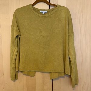 Mustard yellow open back bow top